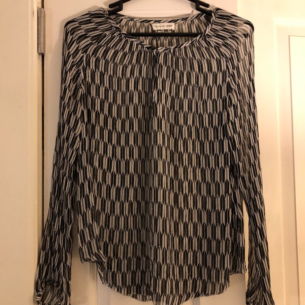 Isabel Marant Etoile Patterned Silk Blouse, size 42